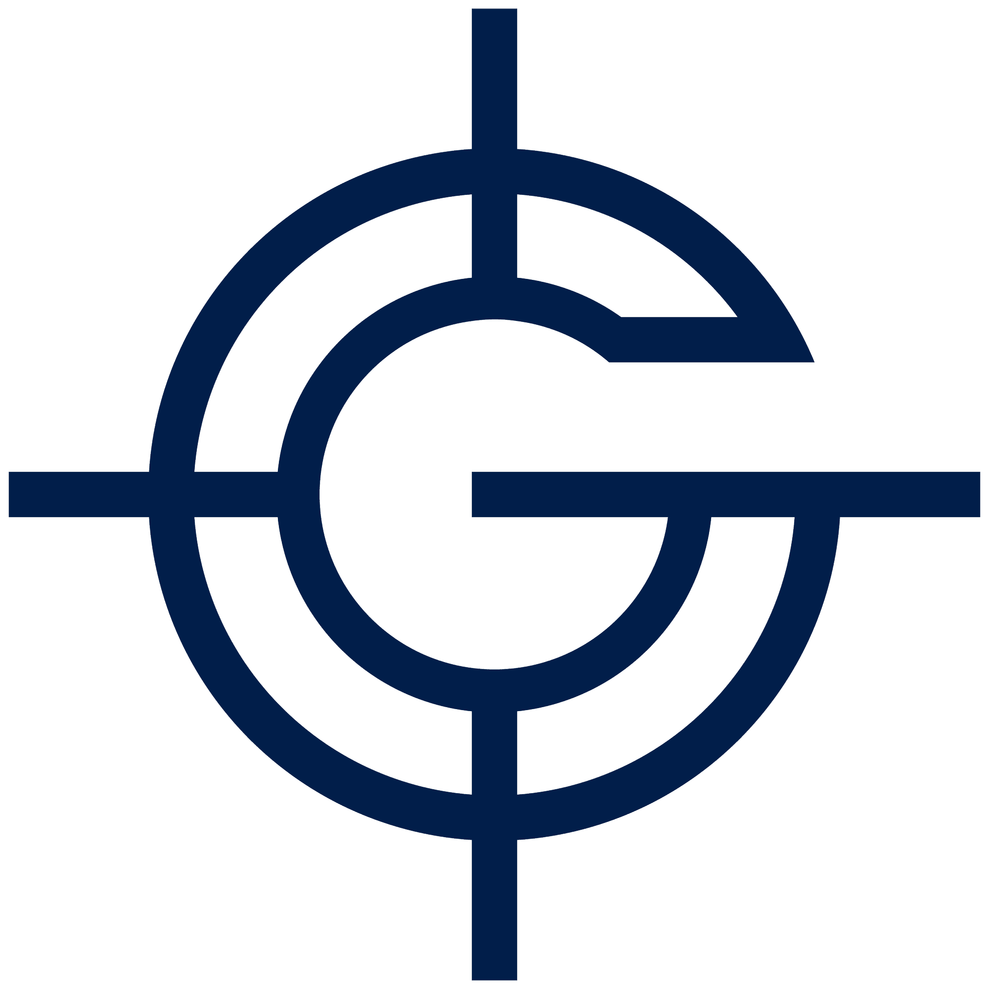 A blue and green logo for the g.
